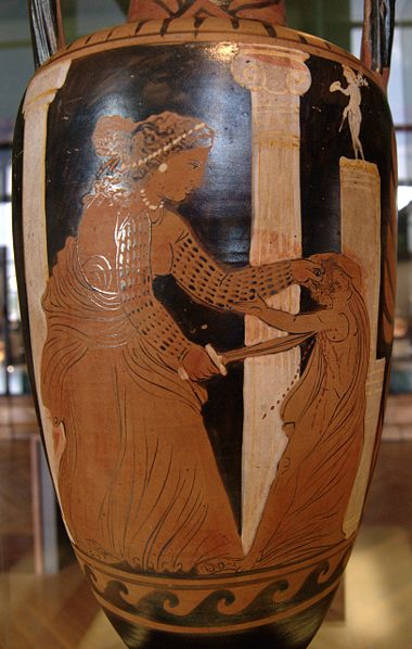 Medea uccide i suoi figli - Anfora a figure rosse campana - Italia - circa 330 a.C. - Museo del Louvre - Paris - France